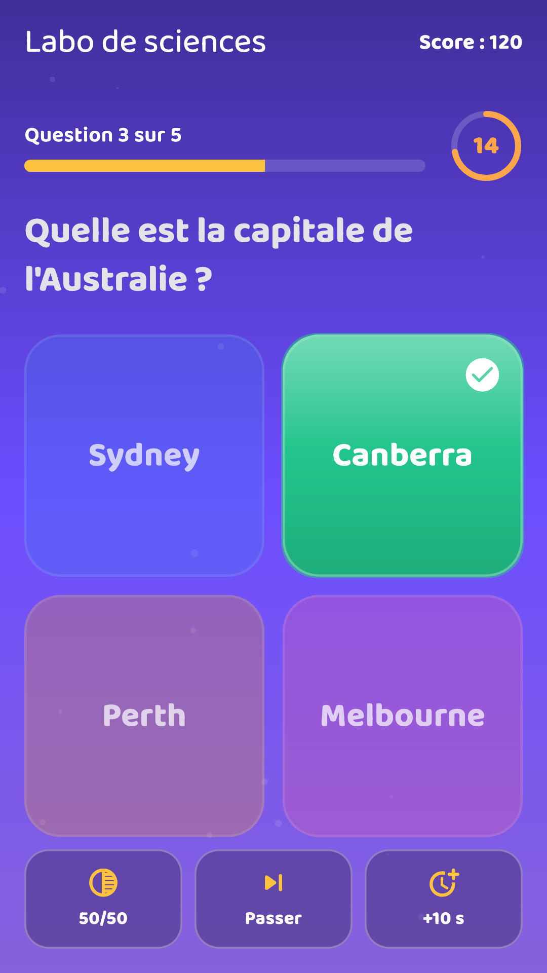 Retour immédiat à chaque manche